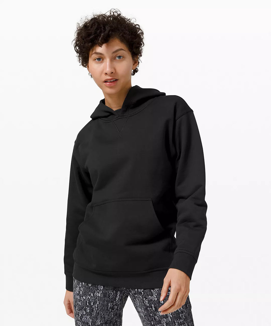 SUDADERA CON GORRO NEGRA TERRY
